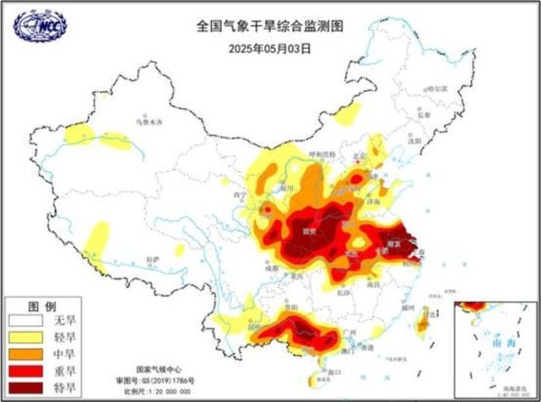 证券配资门户 气象干旱黄色预警继续：陕西河南安徽江苏等地特旱